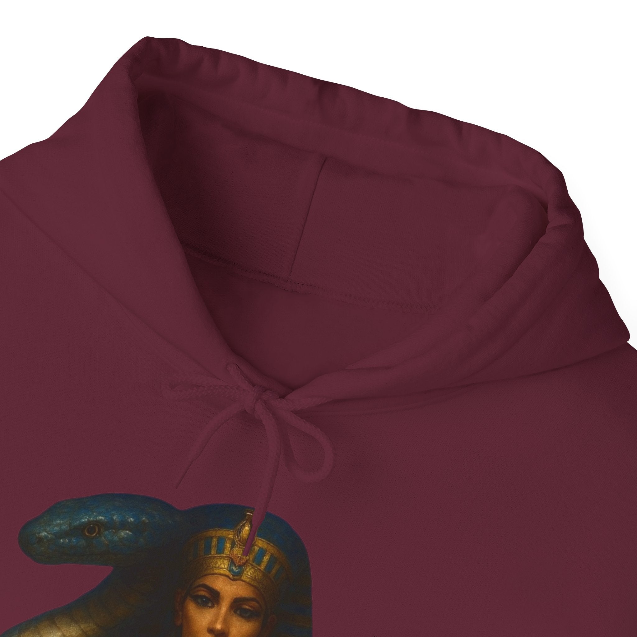 PRB Egyptian Goddess Portrait Hoodie | Serpent Headdress, Ancient Queen Art by Power Runs Black
