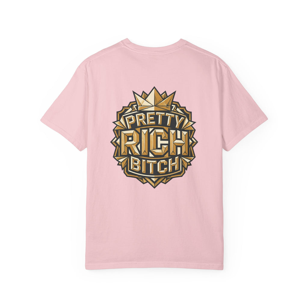 Pretty Rich Bitch The Collection by PRB T-Shirt — Bold Graphic Tee with Empowered Woman Portrait by Power Runs Black