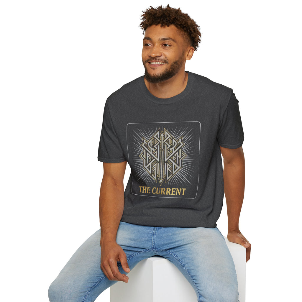 Power Runs Black PRB The Current Geometric Logo T-Shirt by Printify
