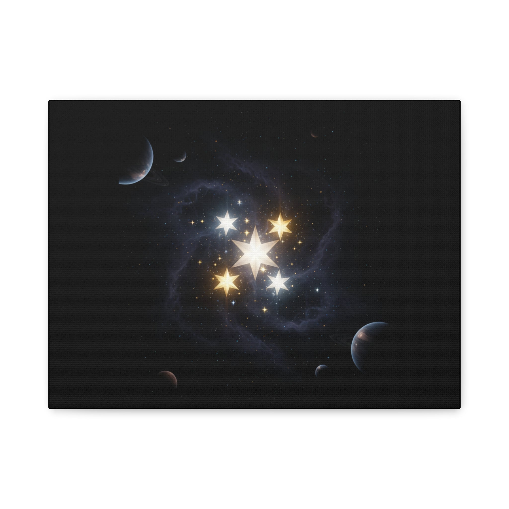 Power Runs Black PRB Glowing Star Constellation Canvas by Power Runs Black