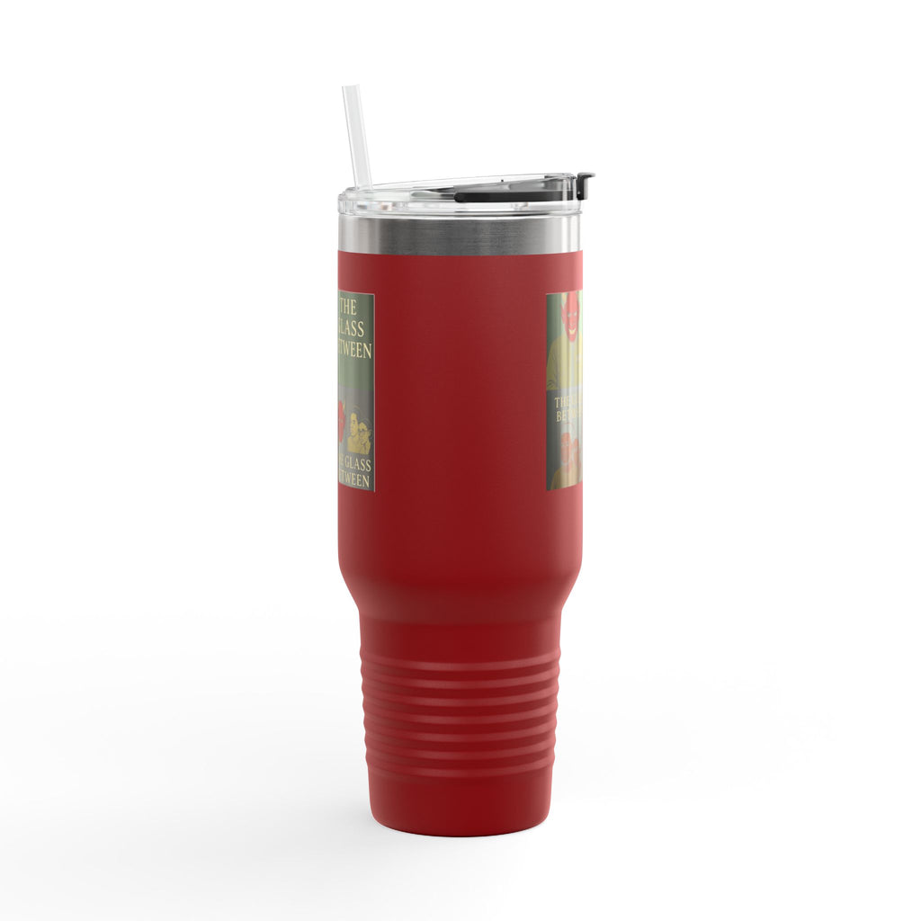 PRB The Glass Between collage travel mug | 40oz insulated tumbler by Power Runs Black