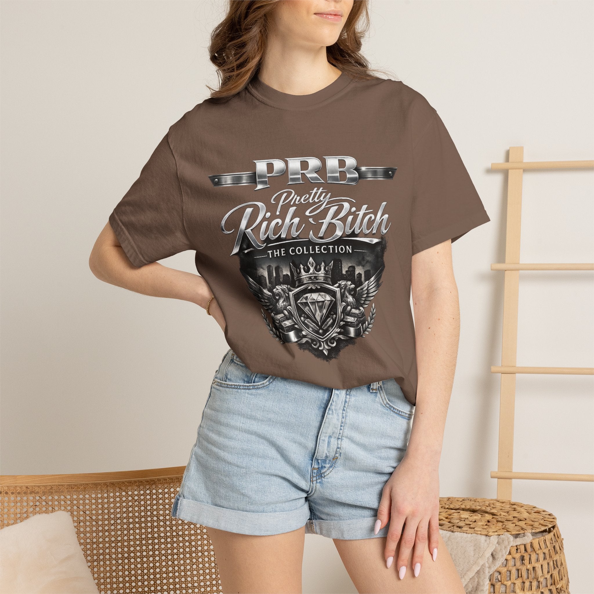 PRB Rebel Biker Crest T-Shirt | Vintage Motorcycle Emblem Tee by Power Runs Black