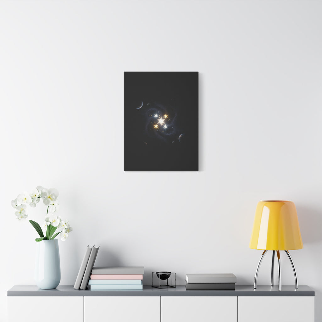 Power Runs Black PRB Glowing Star Constellation Canvas by Power Runs Black