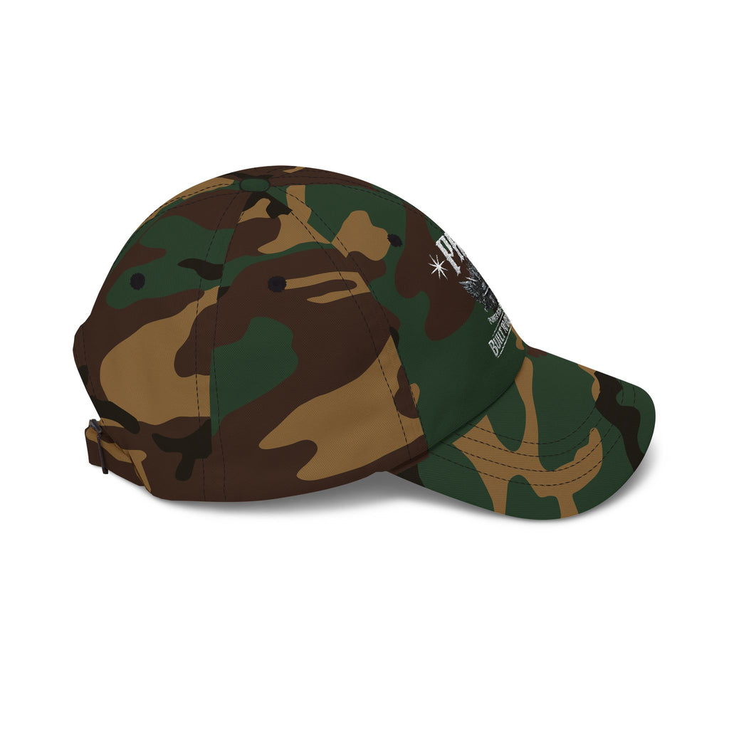PRB Dad Cap — Vintage Crest Embroidered Baseball Hat by Power Runs Black