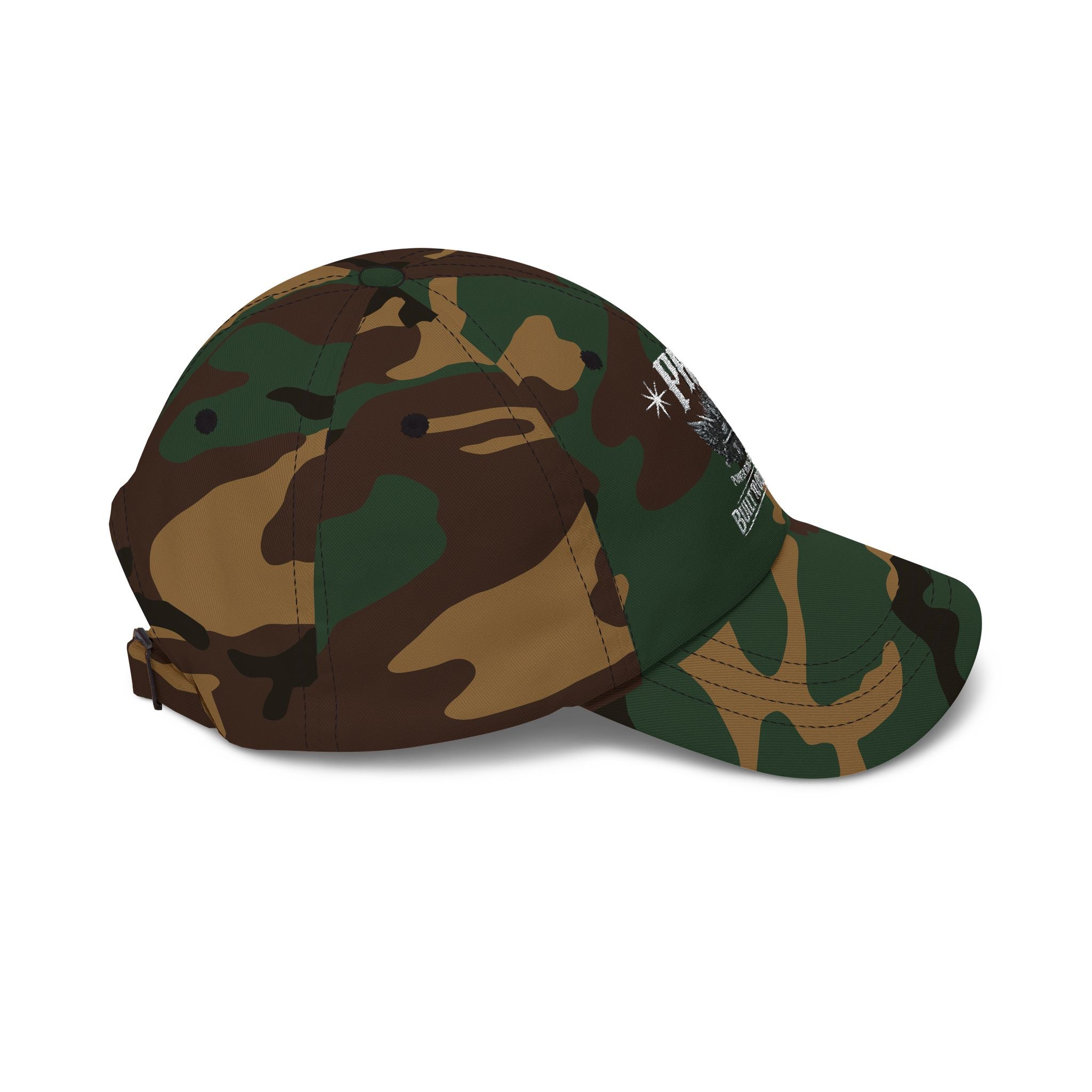 PRB Dad Cap — Vintage Crest Embroidered Baseball Hat by Power Runs Black