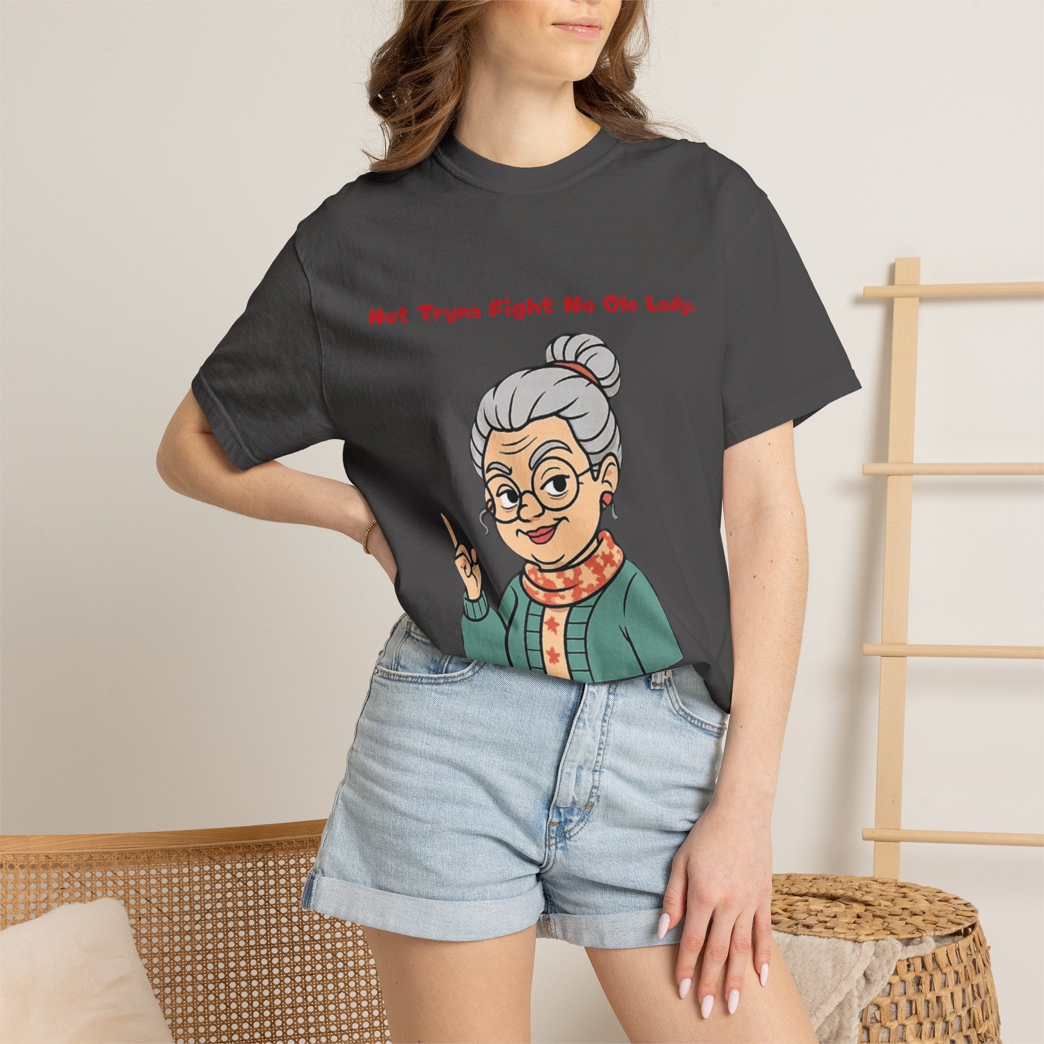 PRB Not Tryna Fight No Ole Lady T-shirt | Funny Grandma Graphic Tee by Printify
