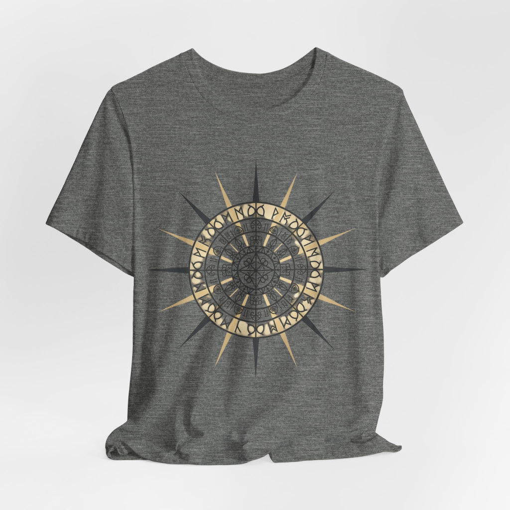 PRB Compass Rose Mandala Tee — Nautical Compass Graphic Shirt by Power Runs Black