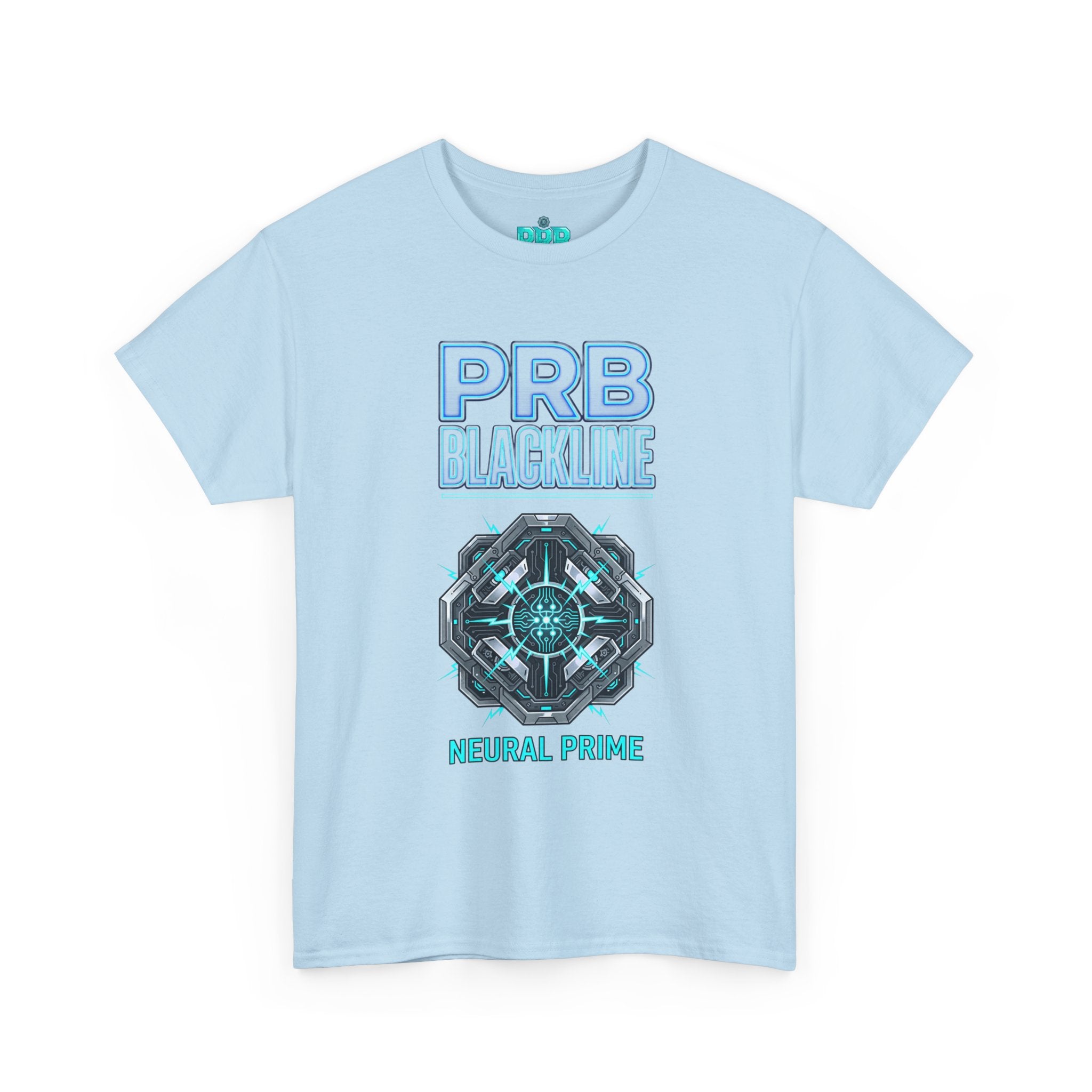 PRB Blackline Neural Prime Tech Tee — Futuristic Sci‑Fi Circuit Graphic T-Shirt by Printify