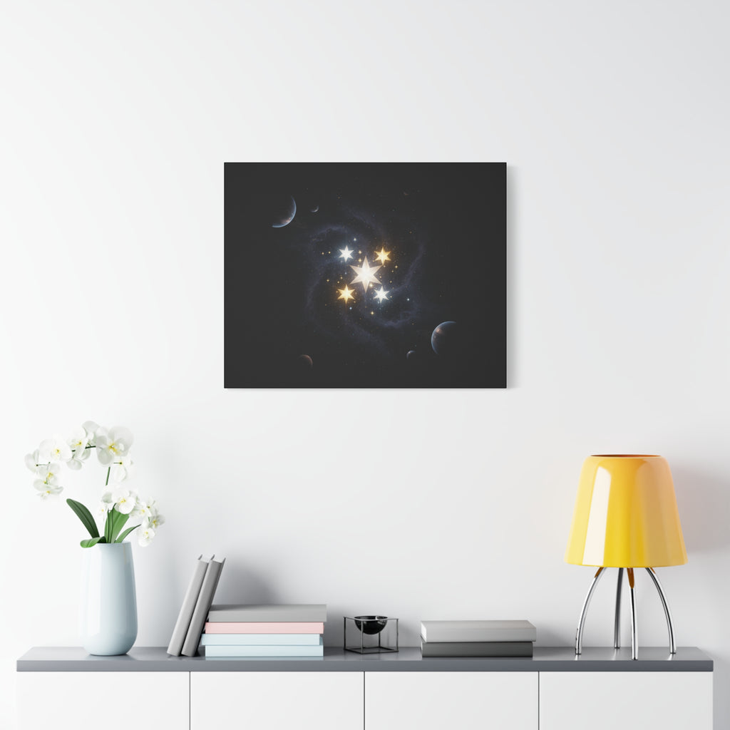 PRB Celestial Star Cluster Matte Canvas Print — Cosmic Planets Wall Art by Printify