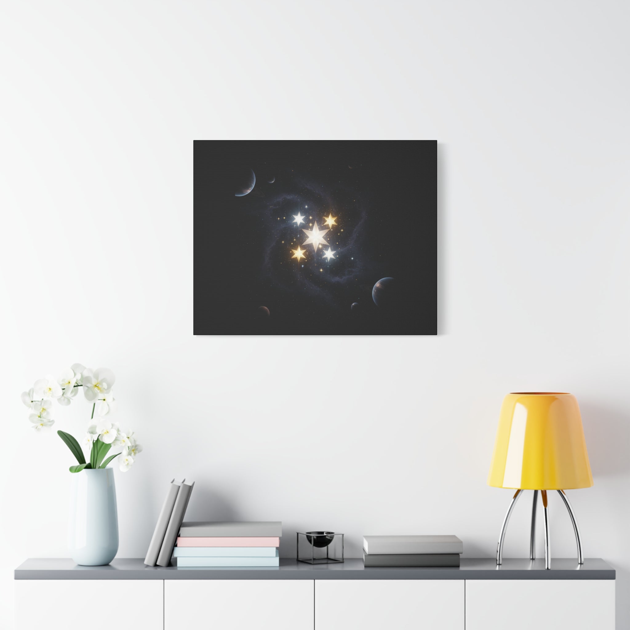 PRB Celestial Star Cluster Matte Canvas Print — Cosmic Planets Wall Art by Printify