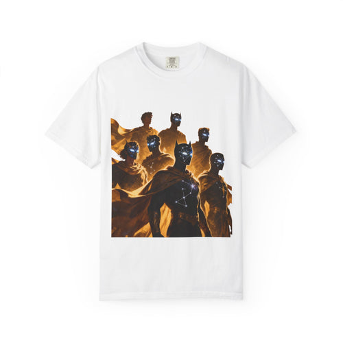 PRB Cosmic Heroes Graphic Tee (Golden Cloaks & Starry Faces) by Printify