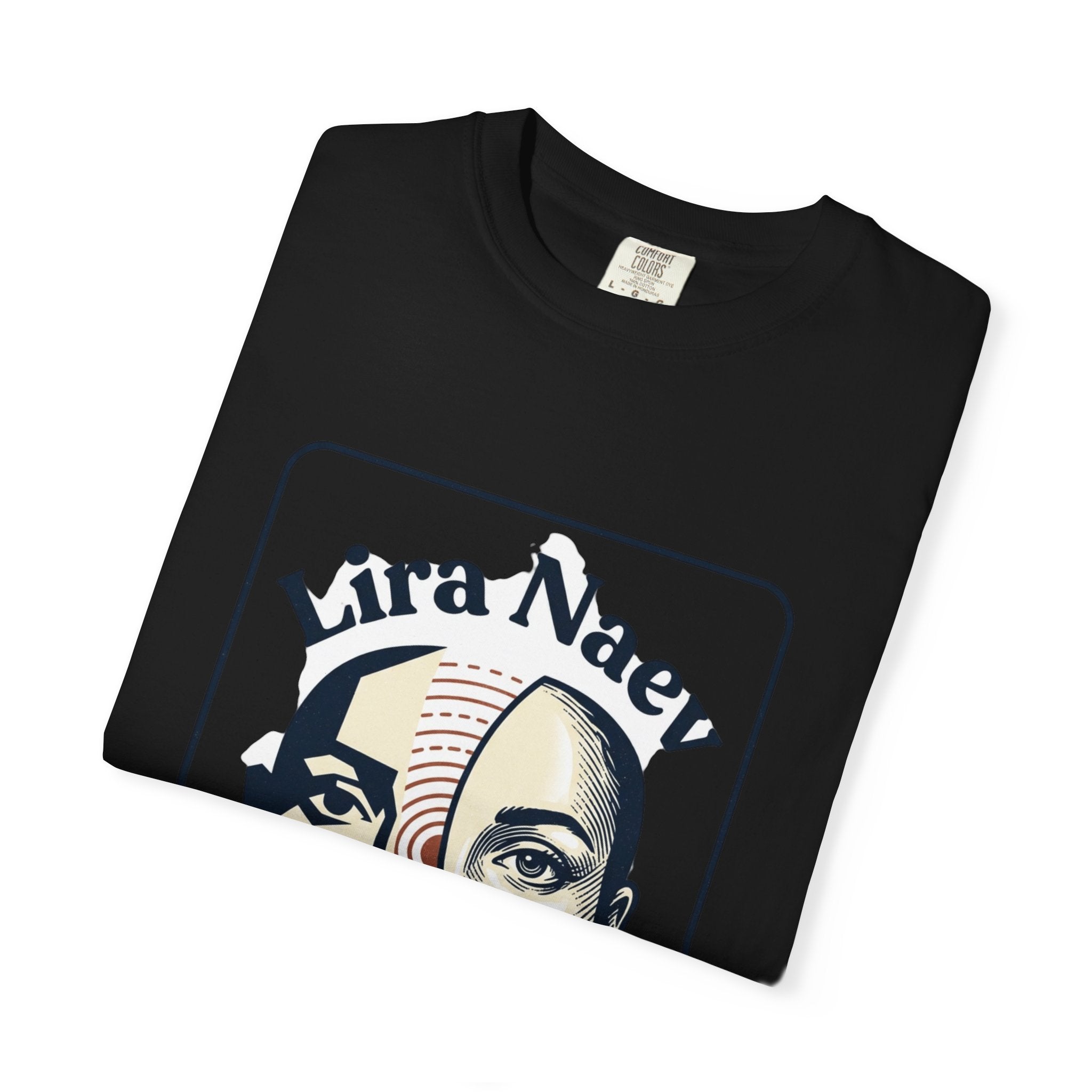 Power Runs Black PRB Lira Naev Split-Face Graphic T-Shirt — “Perception shifts the center” Statement Tee by Power Runs Black