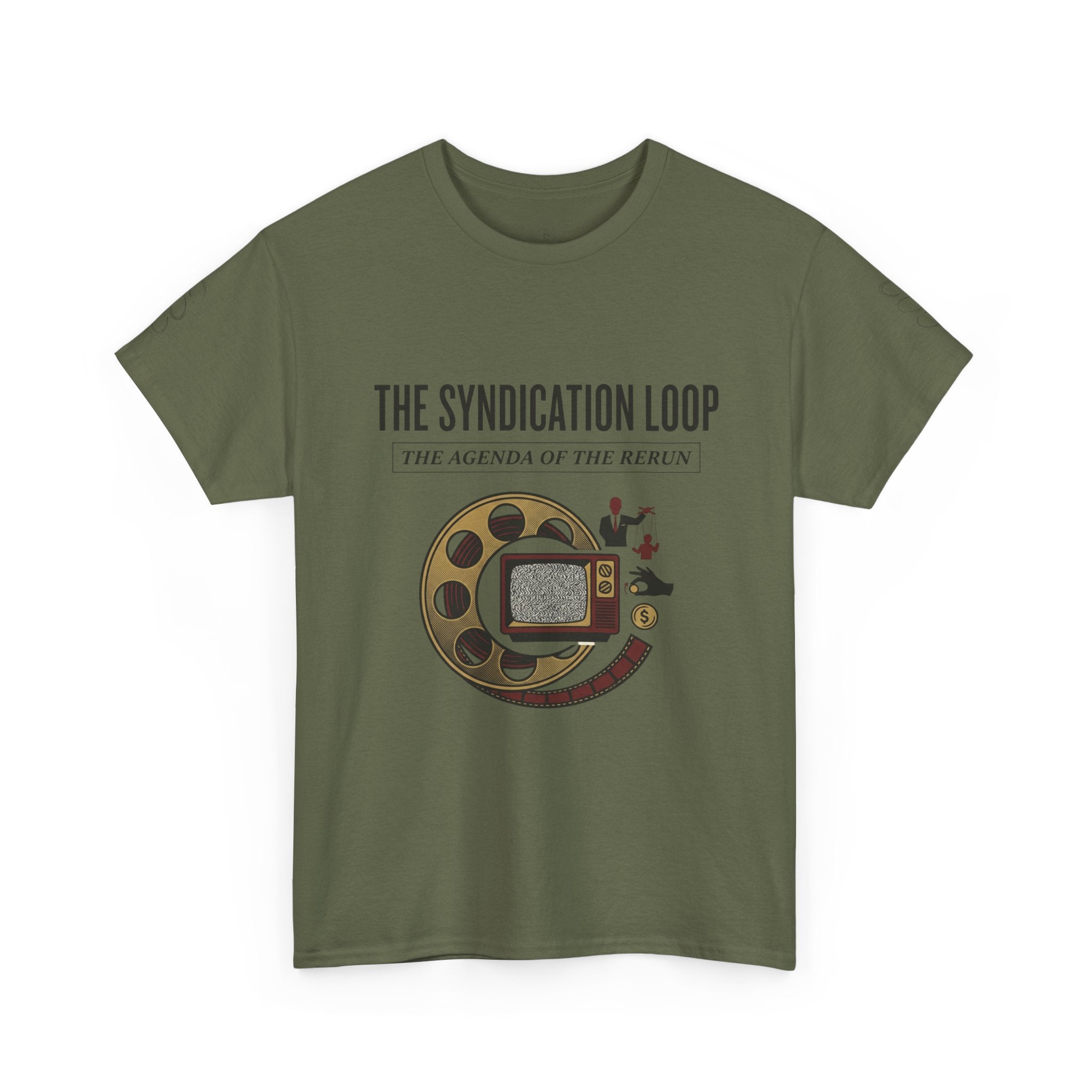 Power Runs Black — "The Agenda of the Arch" Retro TV Ouroboros Graphic Tee by Printify