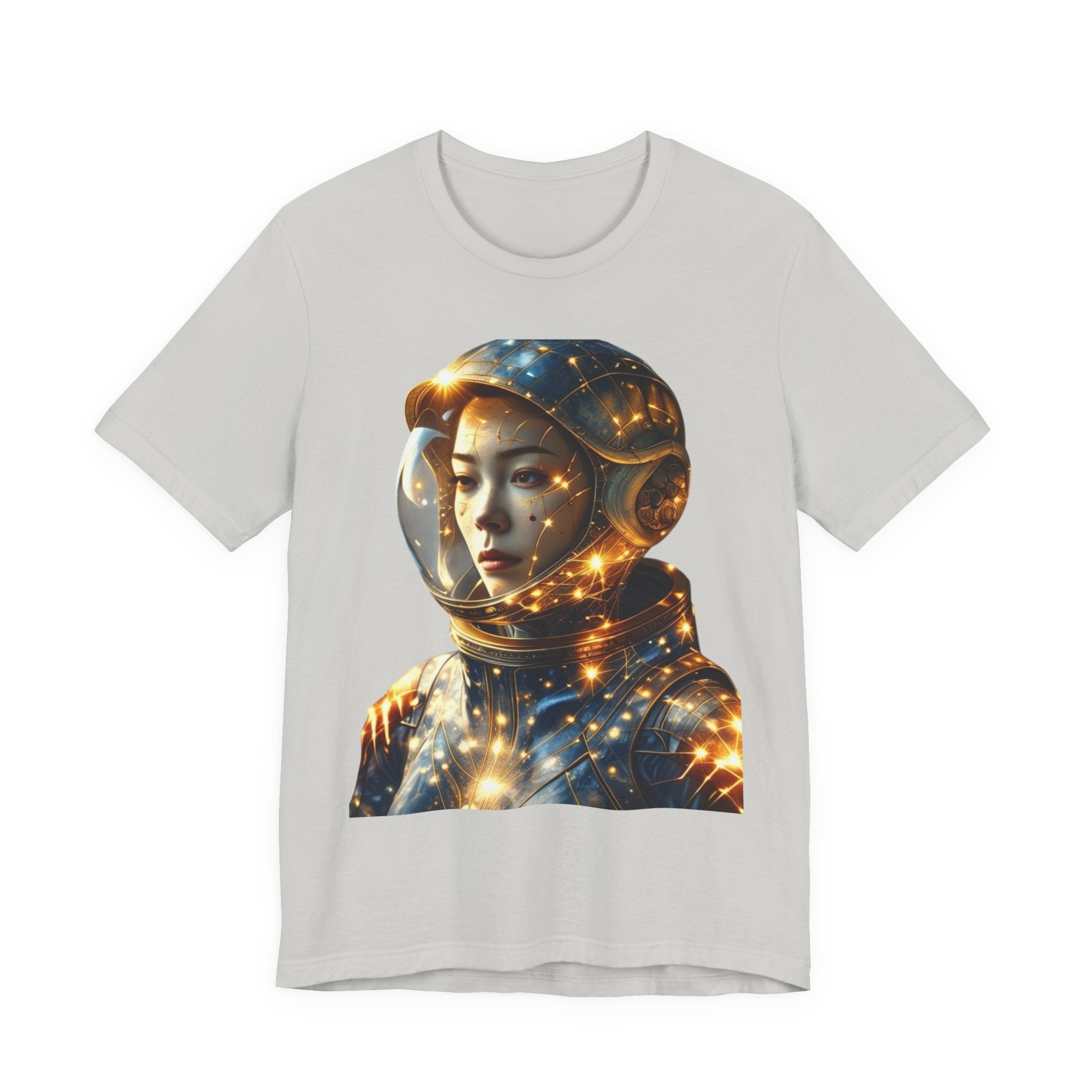 PRB Astronaut Portrait Tee — Starry Cosmic Helmet Graphic T-Shirt by Power Runs Black