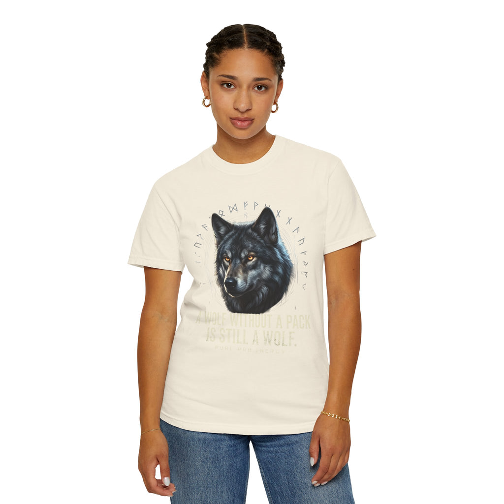 PRB Wolf Graphic T-Shirt — "A Wolf Without a Pack Is Still a Wolf" Inspirational Tee by Printify