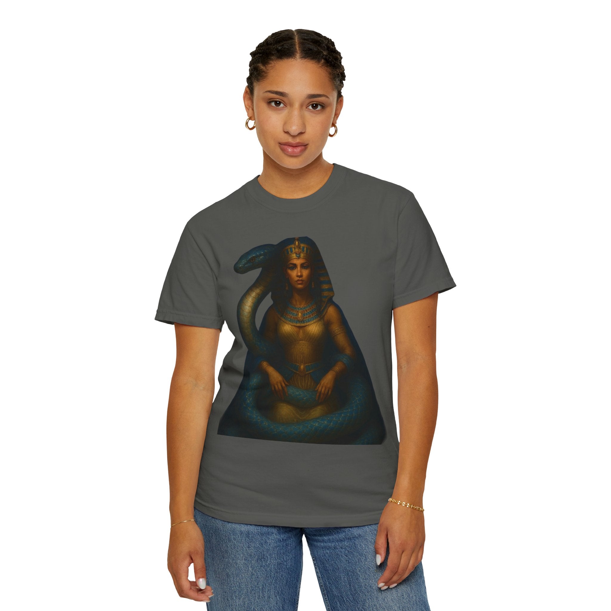 PRB Egyptian Goddess with Snake T-Shirt | Pharaoh Serpent Art Tee by Power Runs Black