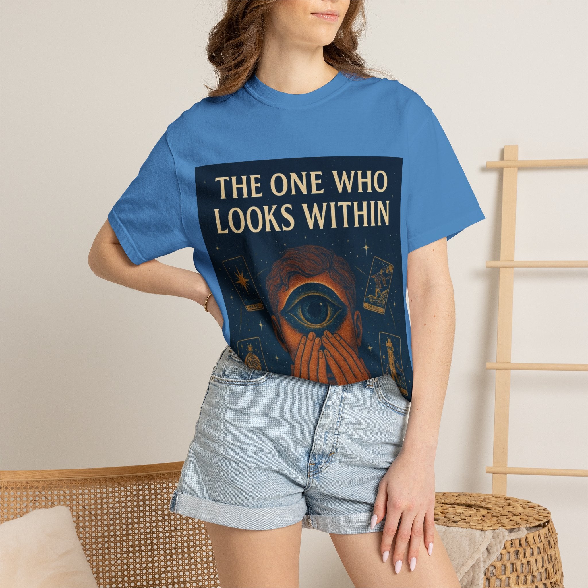 PRB Tarot Eye T-Shirt — "The One Who Looks Within" Mystical Graphic Tee by Power Runs Black