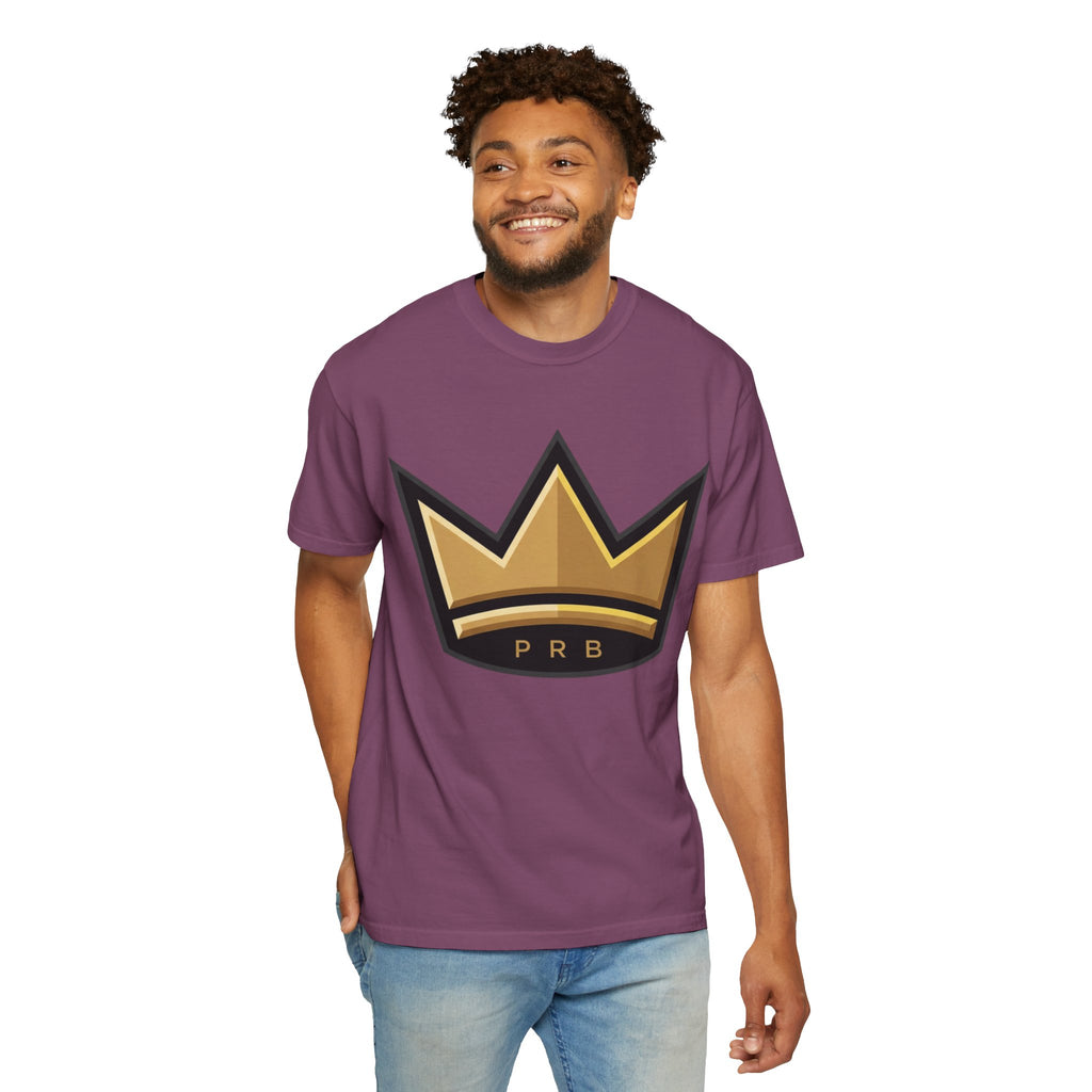 PRB Crown & Cosmos Graphic T-Shirt | Gold Royal Crest & Celestial Back by Printify