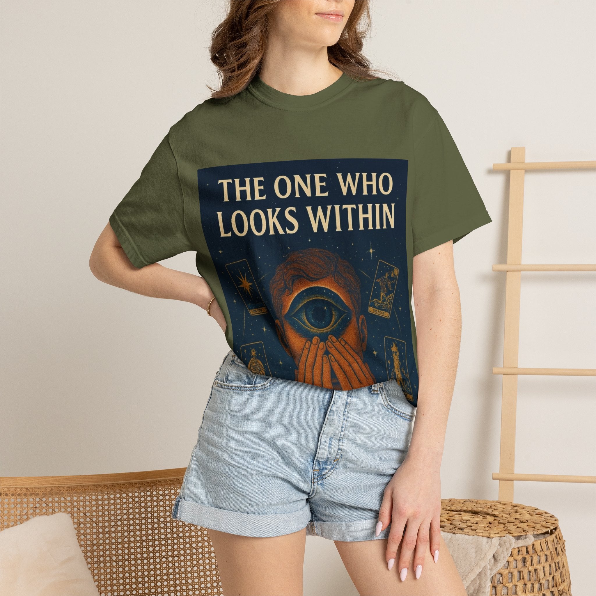 PRB Tarot Eye T-Shirt — "The One Who Looks Within" Mystical Graphic Tee by Power Runs Black