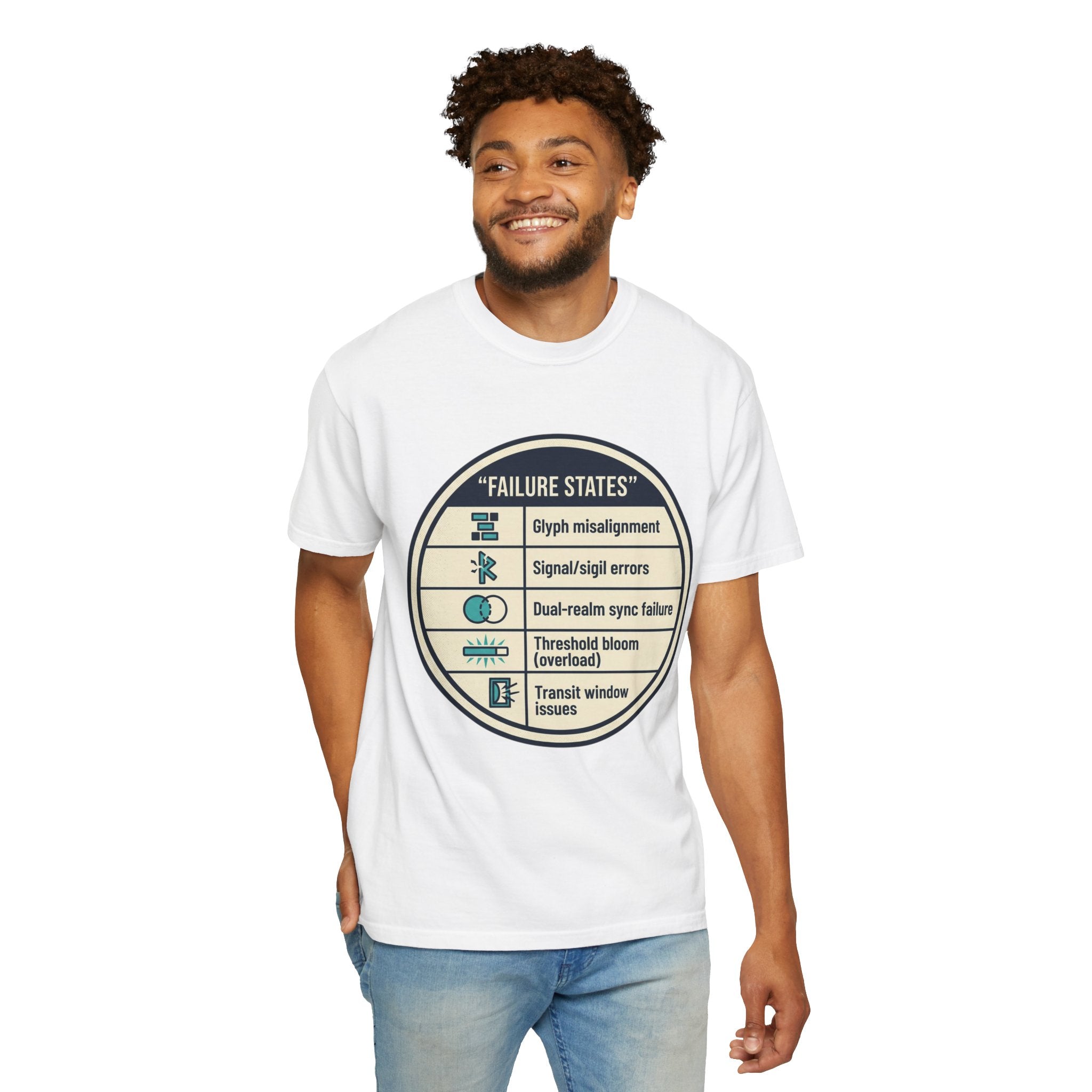 Power Runs Black PRB Failure States T-Shirt — Sci‑Fi Status Badge Graphic Tee by Printify