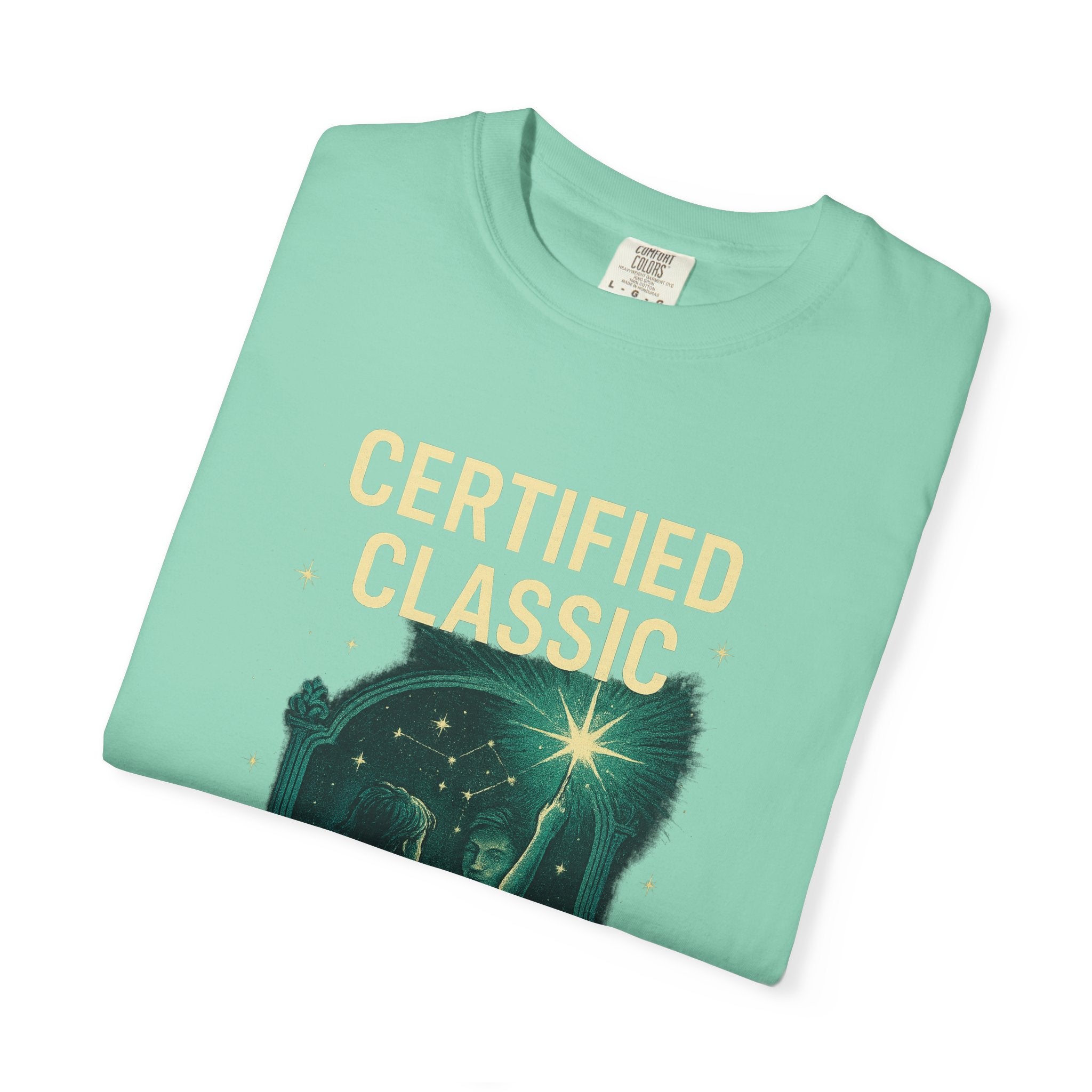 PRB Certified Classic illustration T-shirt | vintage camping, night sky, campfire by Power Runs Black