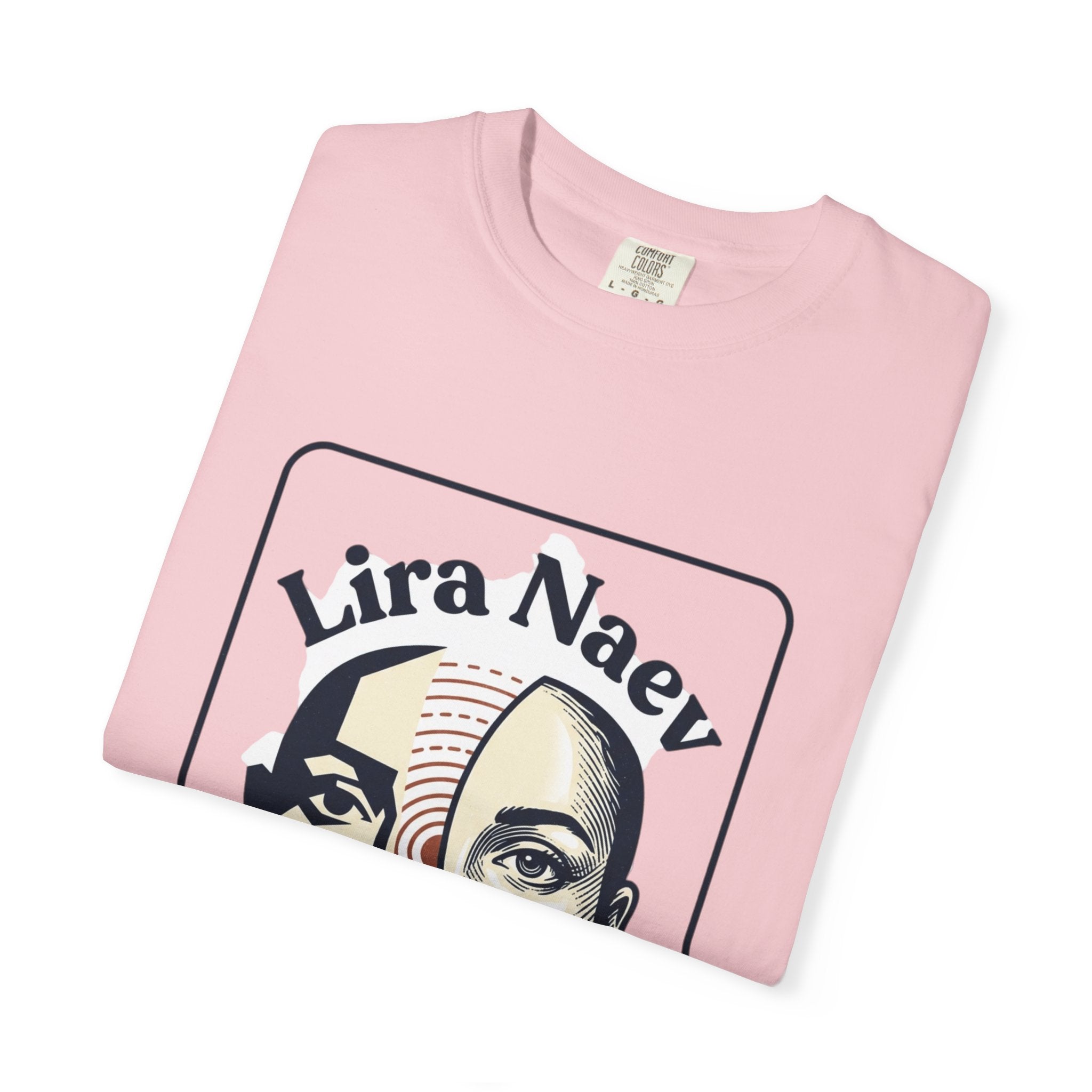 Power Runs Black PRB Lira Naev Split-Face Graphic T-Shirt — “Perception shifts the center” Statement Tee by Printify