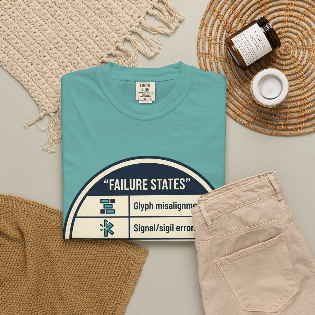 Power Runs Black PRB Failure States T-Shirt — Sci‑Fi Status Badge Graphic Tee by Printify