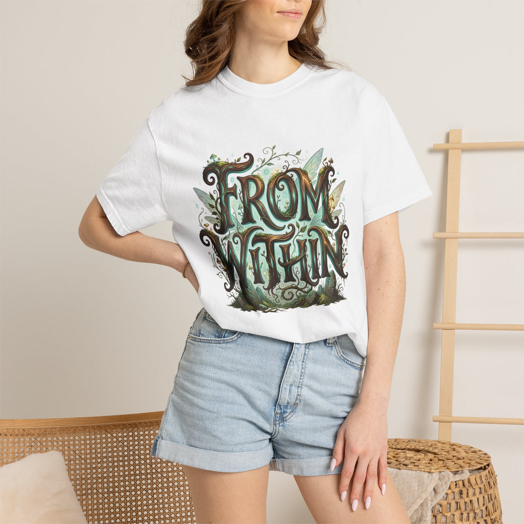 Power Runs Black PRB From Within T-shirt | Nature Typography Forest Illustration by Printify