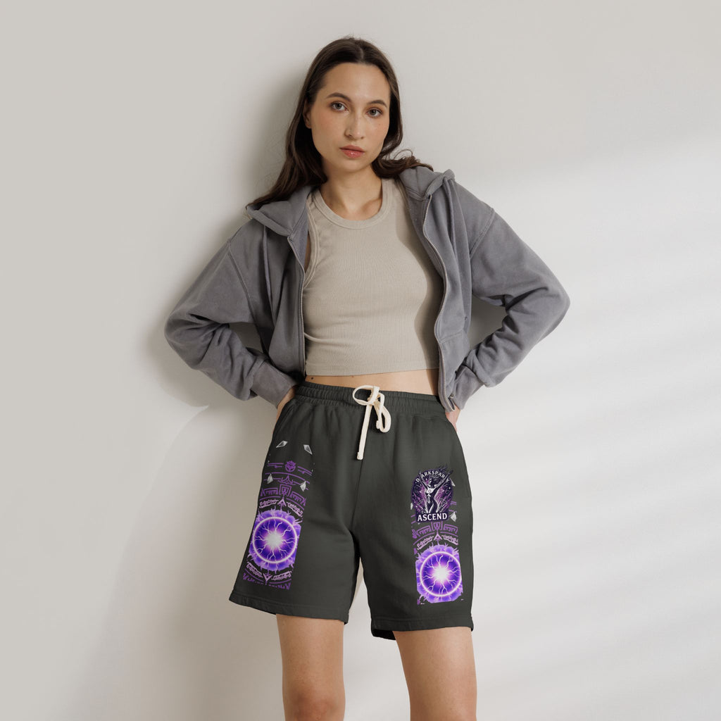 Power Runs Black PRB Ascend Graphic Sweat Shorts — Light Fleece Athletic Lounge Shorts by Printify