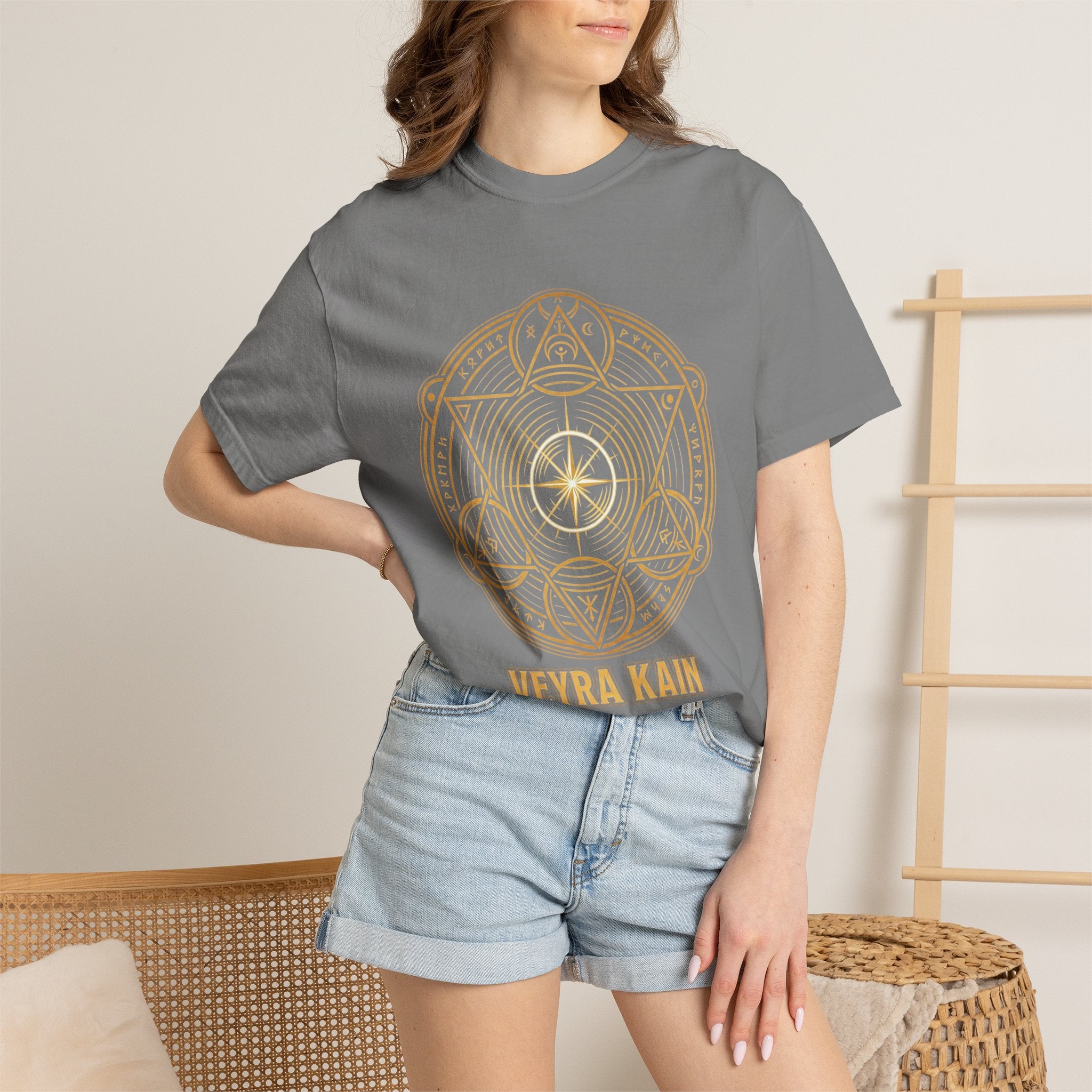 Power Runs Black PRB — Veyra Kain Geometric Sigil Tee with “Too Much Becomes Ruin” Graphic T-Shirt by Power Runs Black
