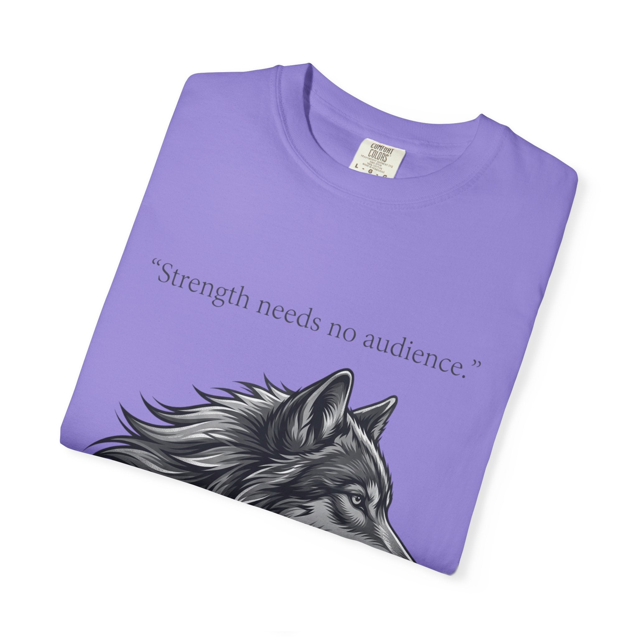 PRB Wolf Head T-Shirt — "Strength needs no audience" Inspirational Graphic Tee by Printify
