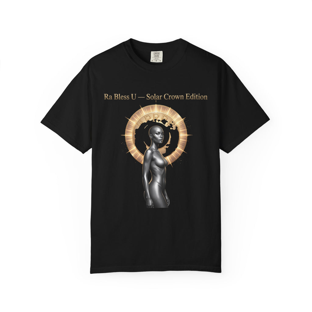 Printify PRB Solar Crown T-Shirt — "Ra Bless U" Artistic Goddess Graphic Tee - T-Shirt