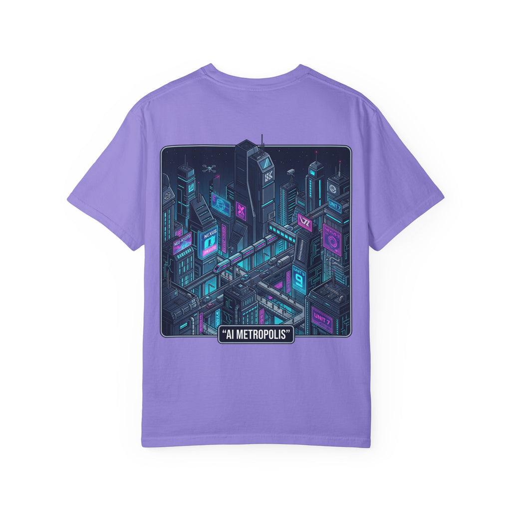 Power Runs Black AI Metropolis T-Shirt — 'At First, It Entered Quietly' Cybercity Graphic Tee by Concepts VS Entertainment/Tiktok shop