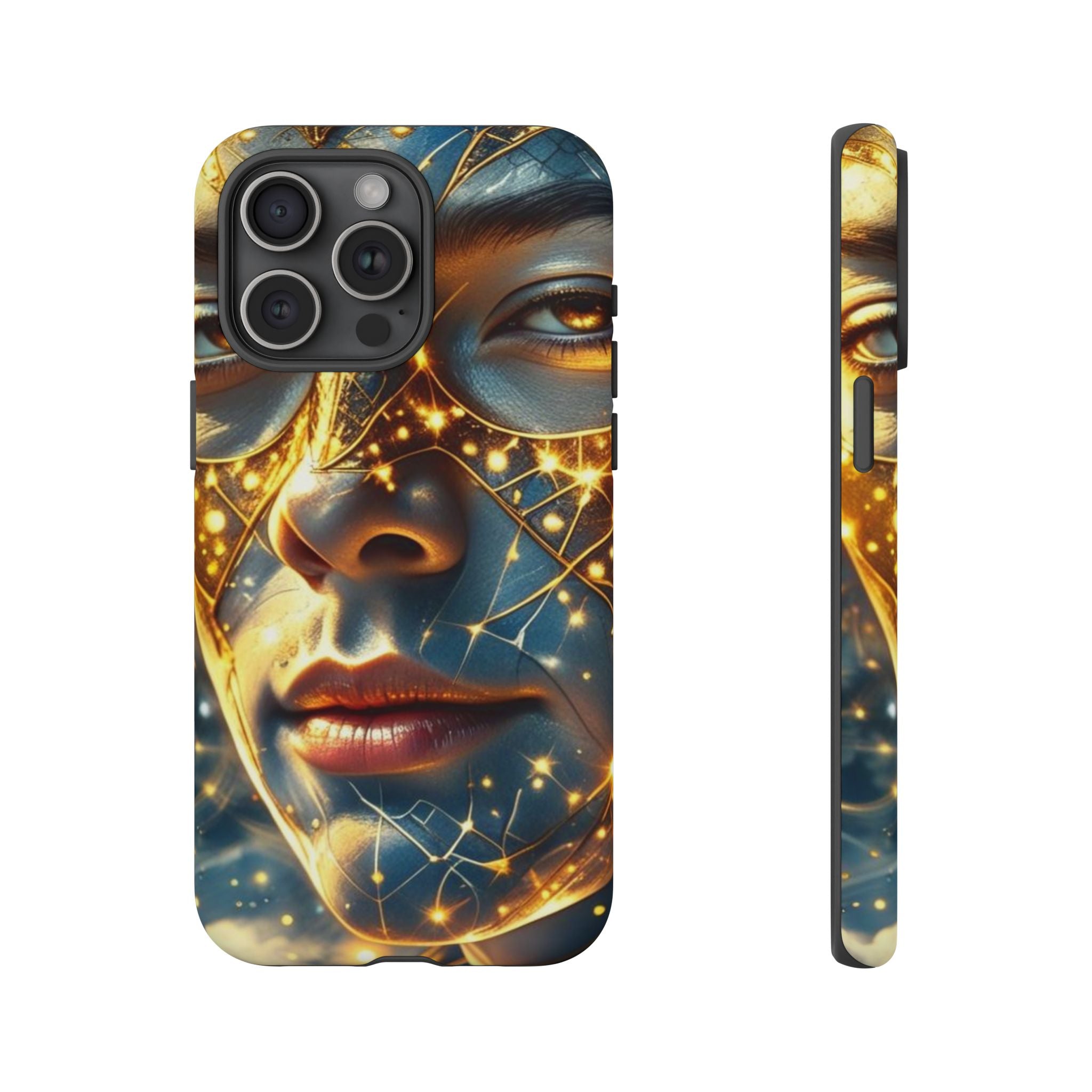 PRB Galactic Portrait Tough Case | Cosmic Face Phone Case, Starry Nebula Design by Power Runs Black