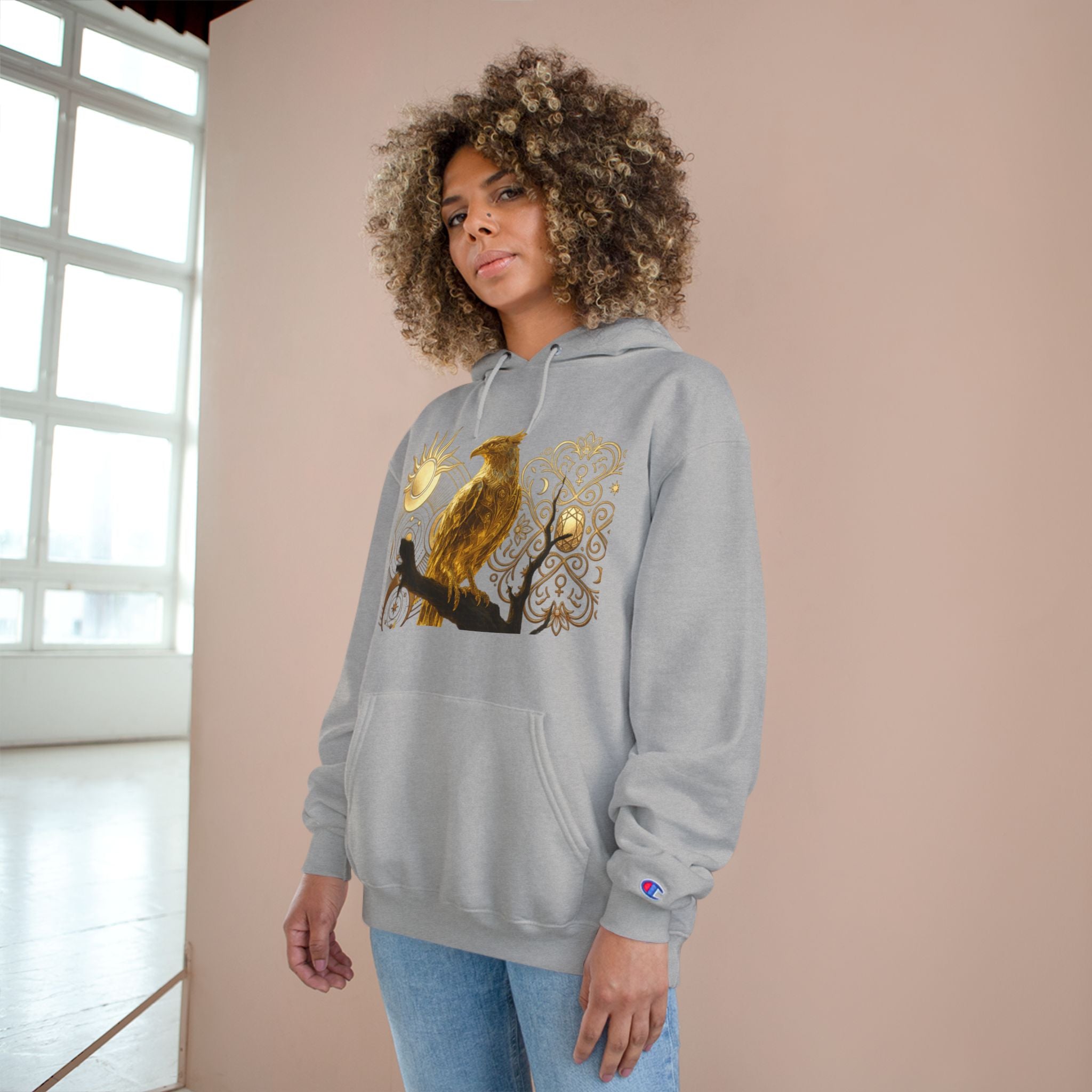 PRB Golden Owl Sundial Graphic Champion Hoodie by Power Runs Black