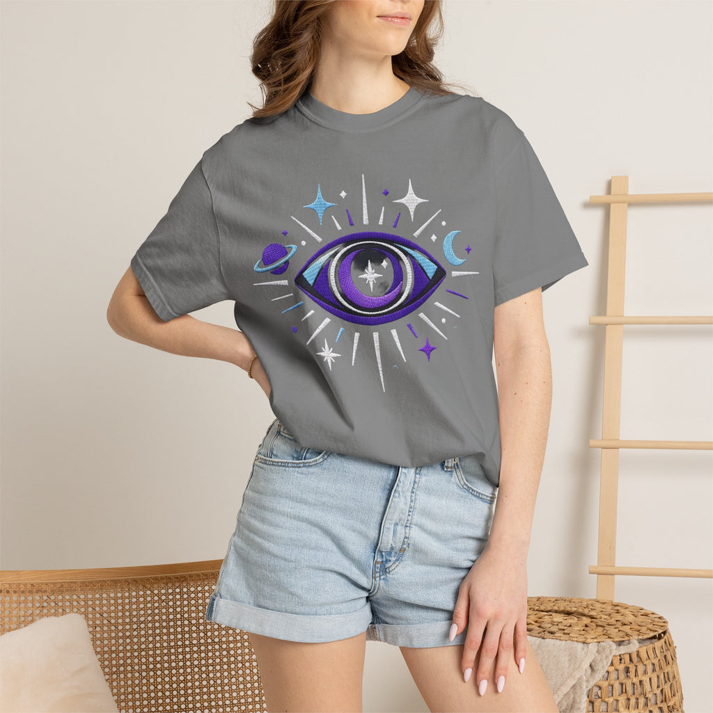 PRB Mystic All-Seeing Eye T-shirt | Cosmic Moon and Stars by Power Runs Black
