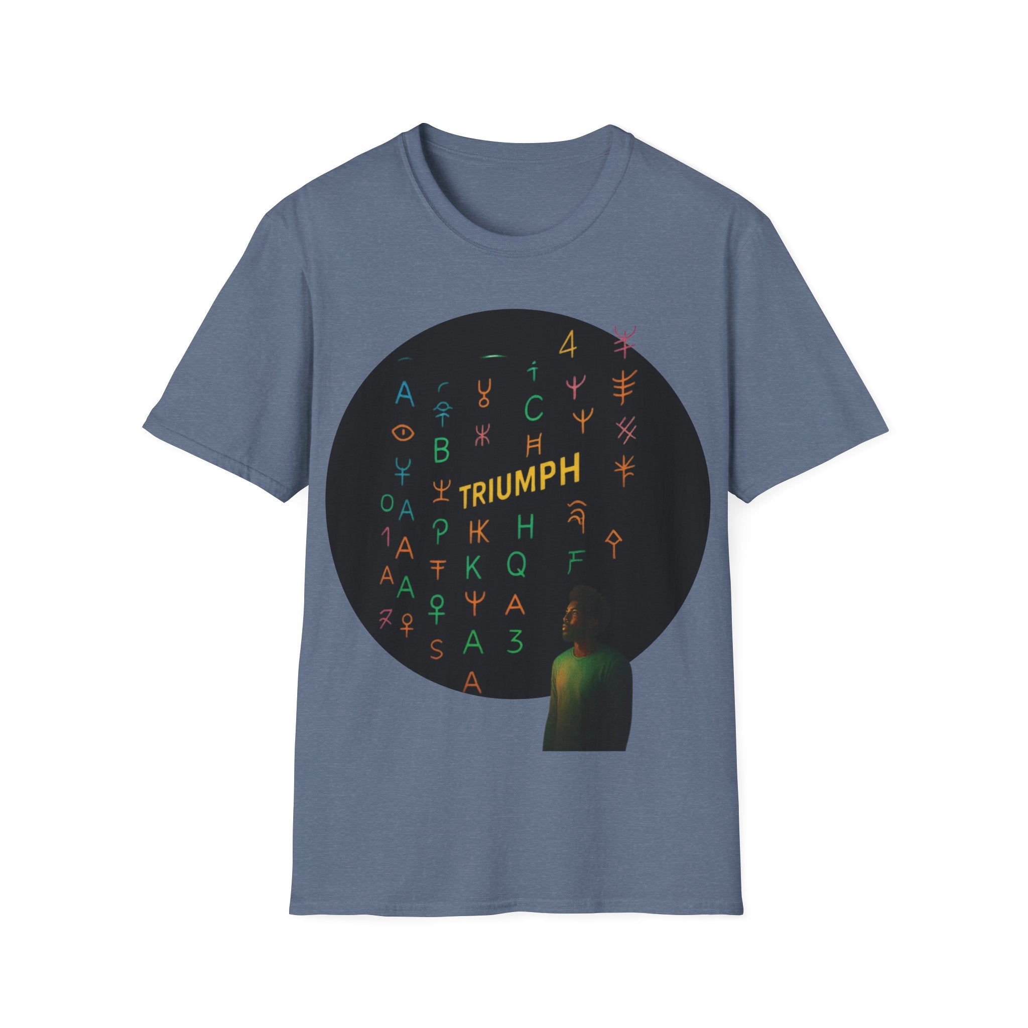 PRB Triumph Afro Hair Silhouette T-Shirt | Black Hair Alphabet Design by Printify