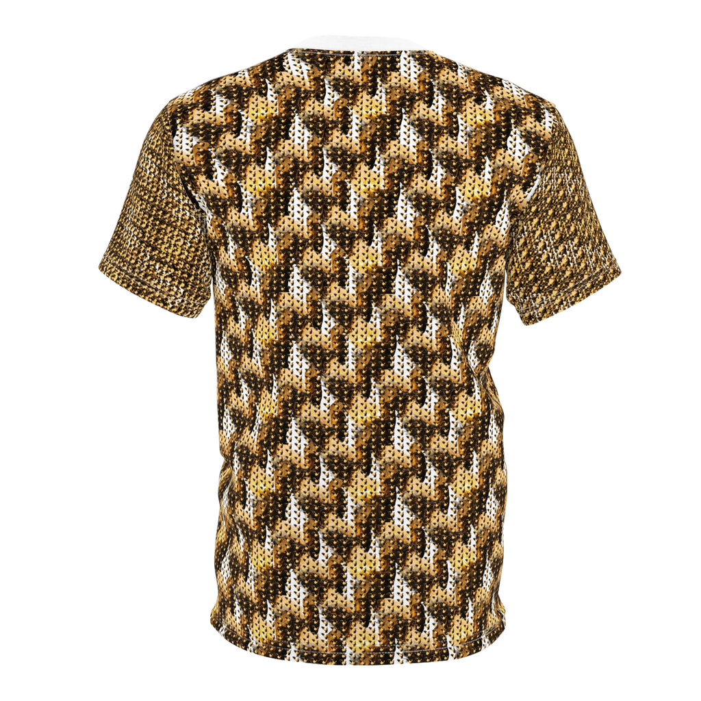 PRB Knit Texture All-Over Print Tee | Cozy Brown Herringbone Pattern by Power Runs Black