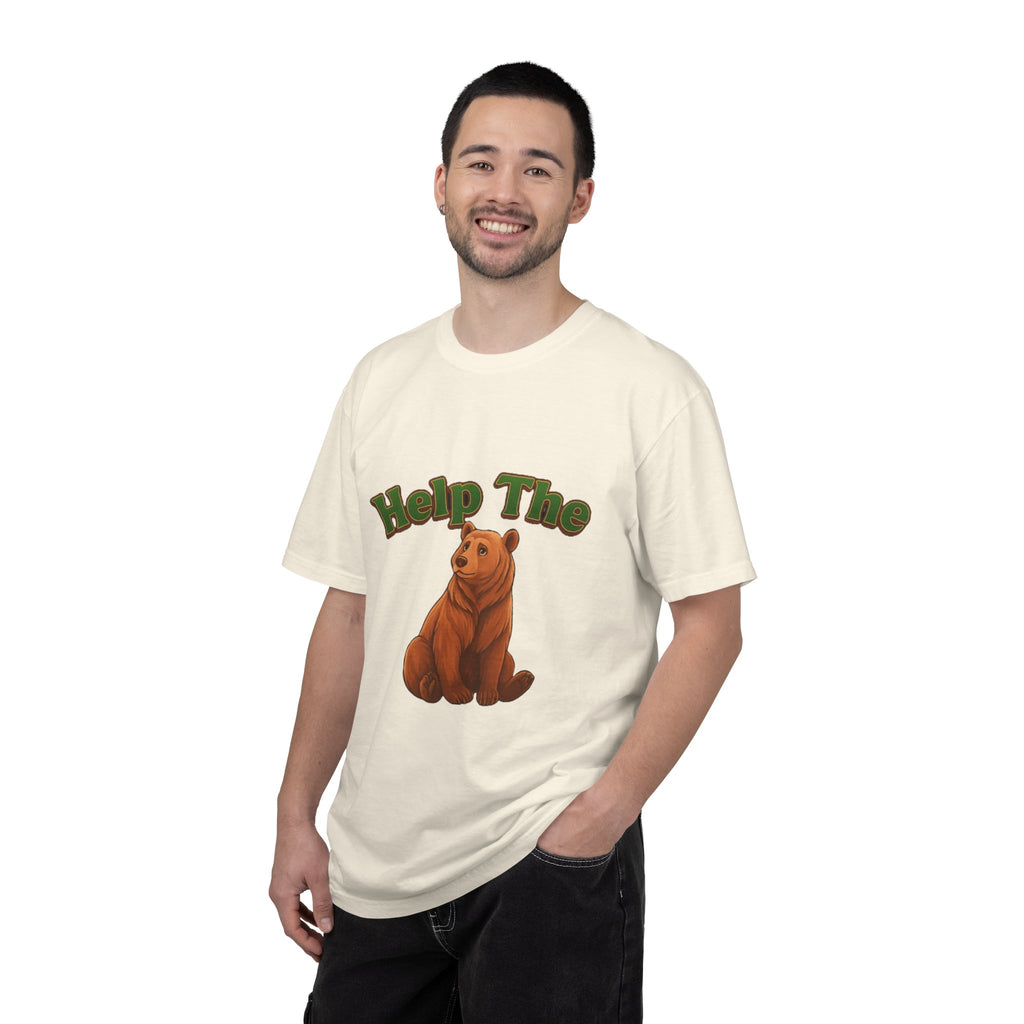 Power Runs Black PRB Help The Bear T-shirt | Cute Sitting Bear Illustration by Power Runs Black