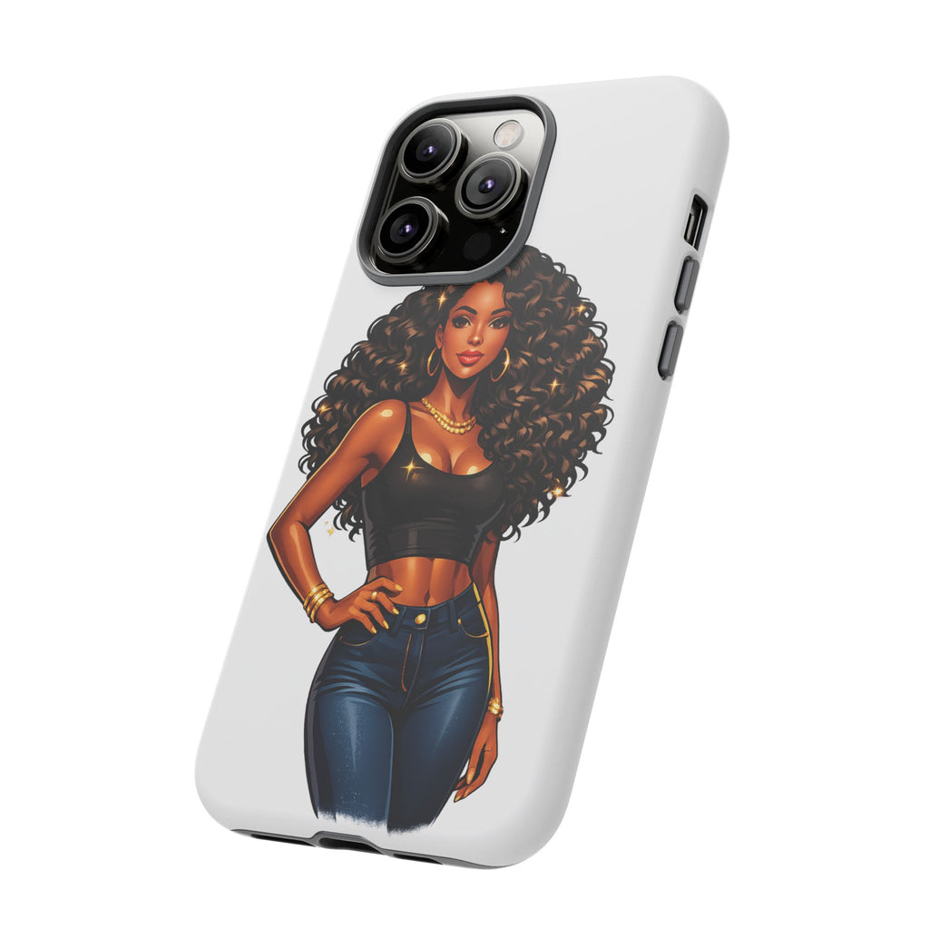 Pretty Rich Bitch by PRB Curly Hair Phone Case by Printify