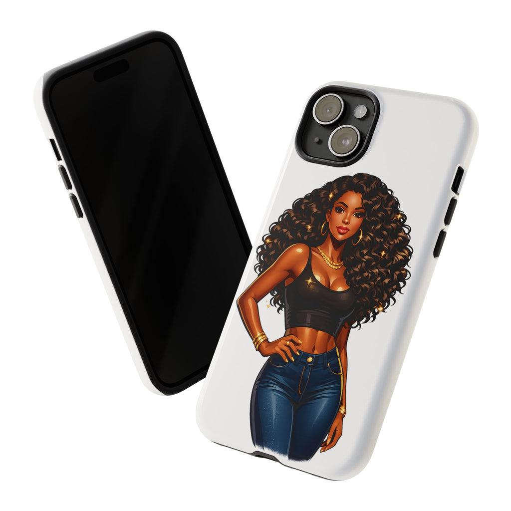 Pretty Rich Bitch by PRB Curly Hair Phone Case by Printify