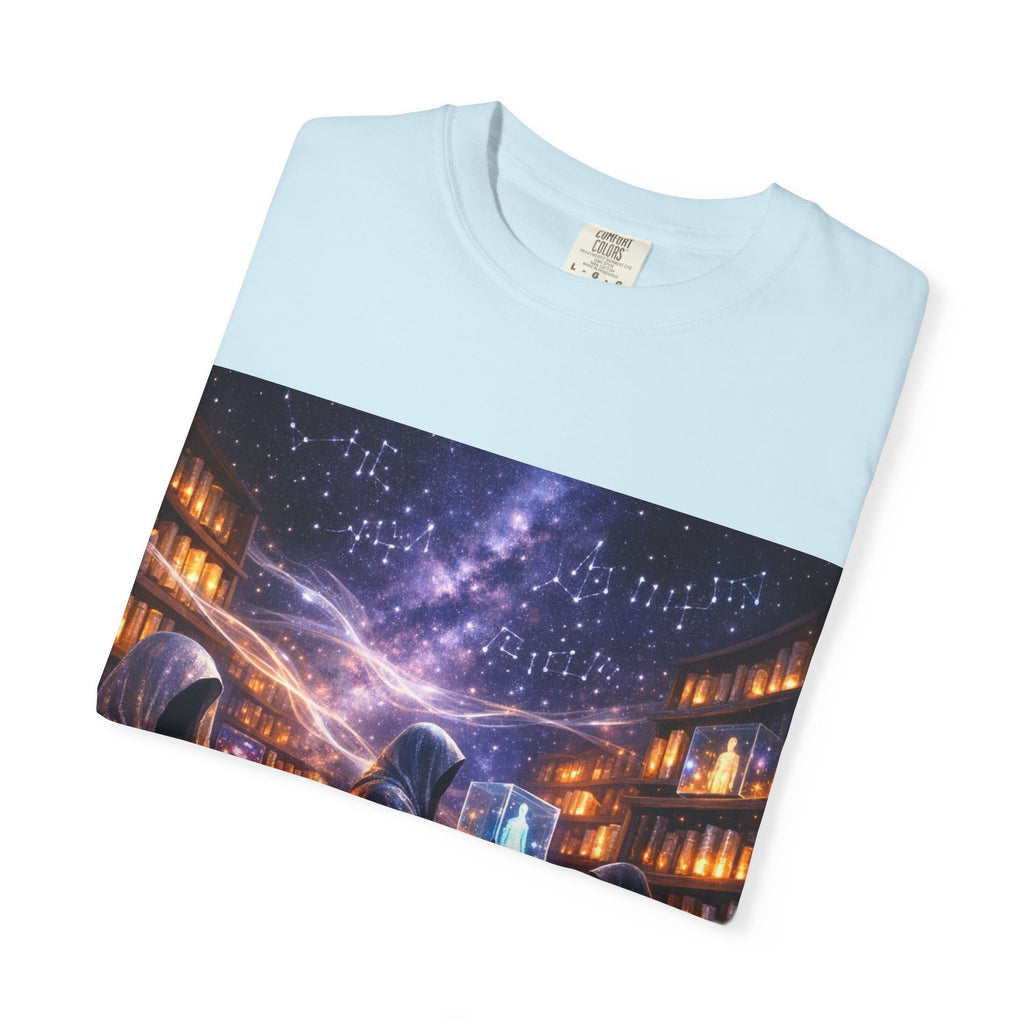 PRB Mystic Library Wizards T-Shirt — Cosmic Sorcerer Art Tee by Power Runs Black
