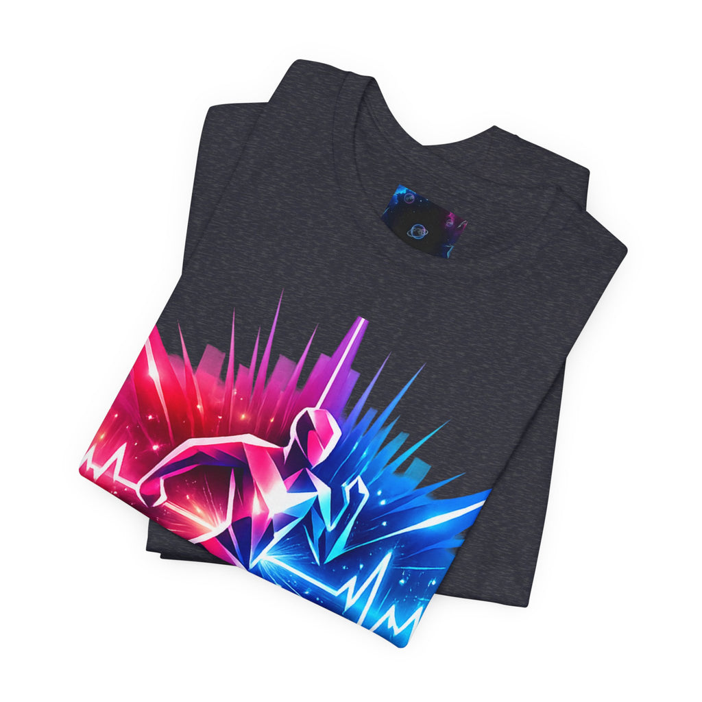 Power Runs Black PRB Running Pulse Graphic Tee — Neon Runner Heartbeat Sports T‑Shirt by Power Runs Black