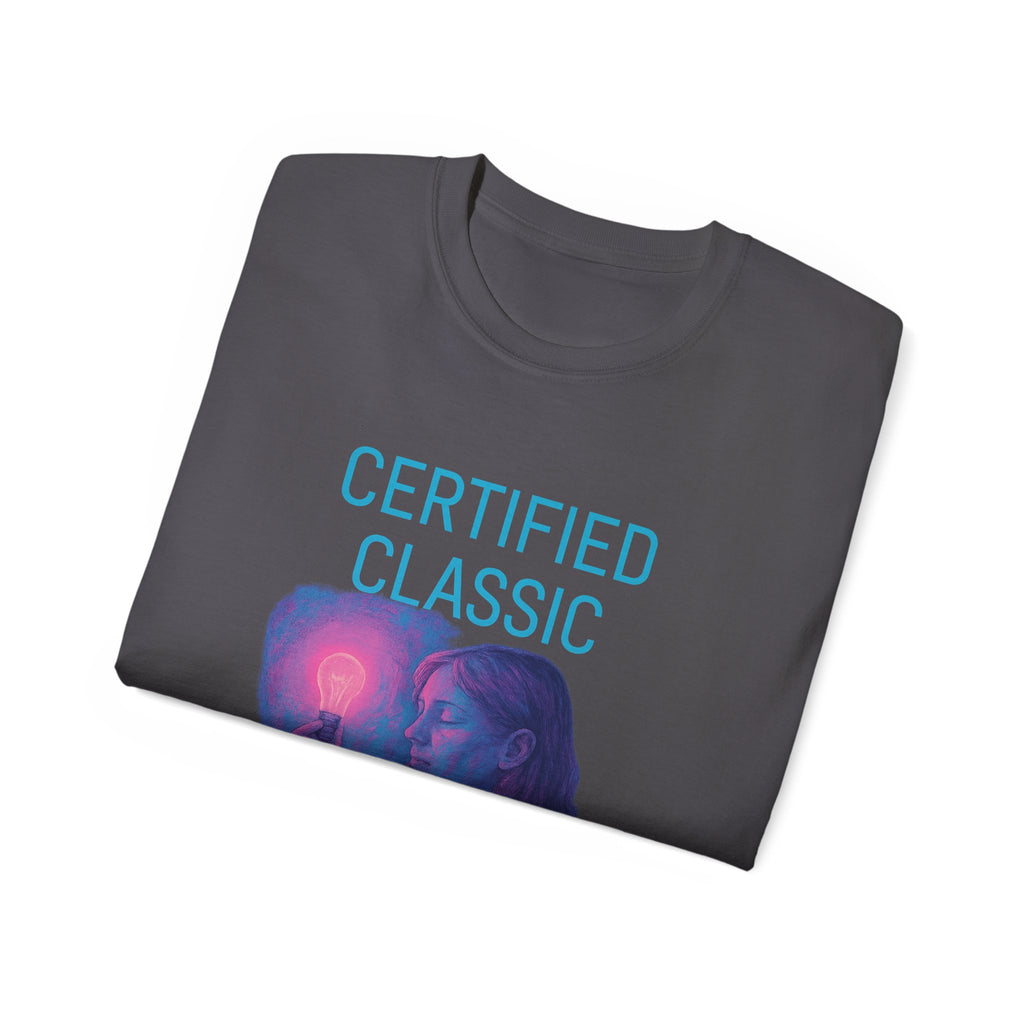PRB Certified Classic portrait tee | Retro portrait holding light by Power Runs Black
