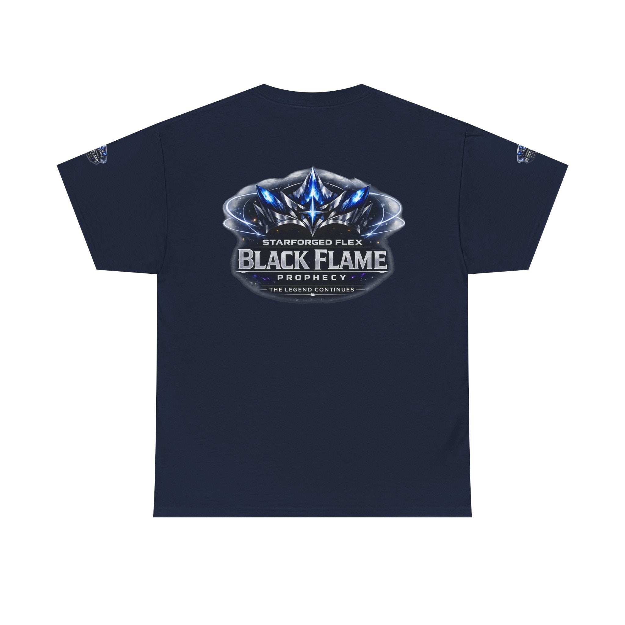 PRB Black Flame Prophecy Tee — Starforged Flex Graphic T‑Shirt by Power Runs Black