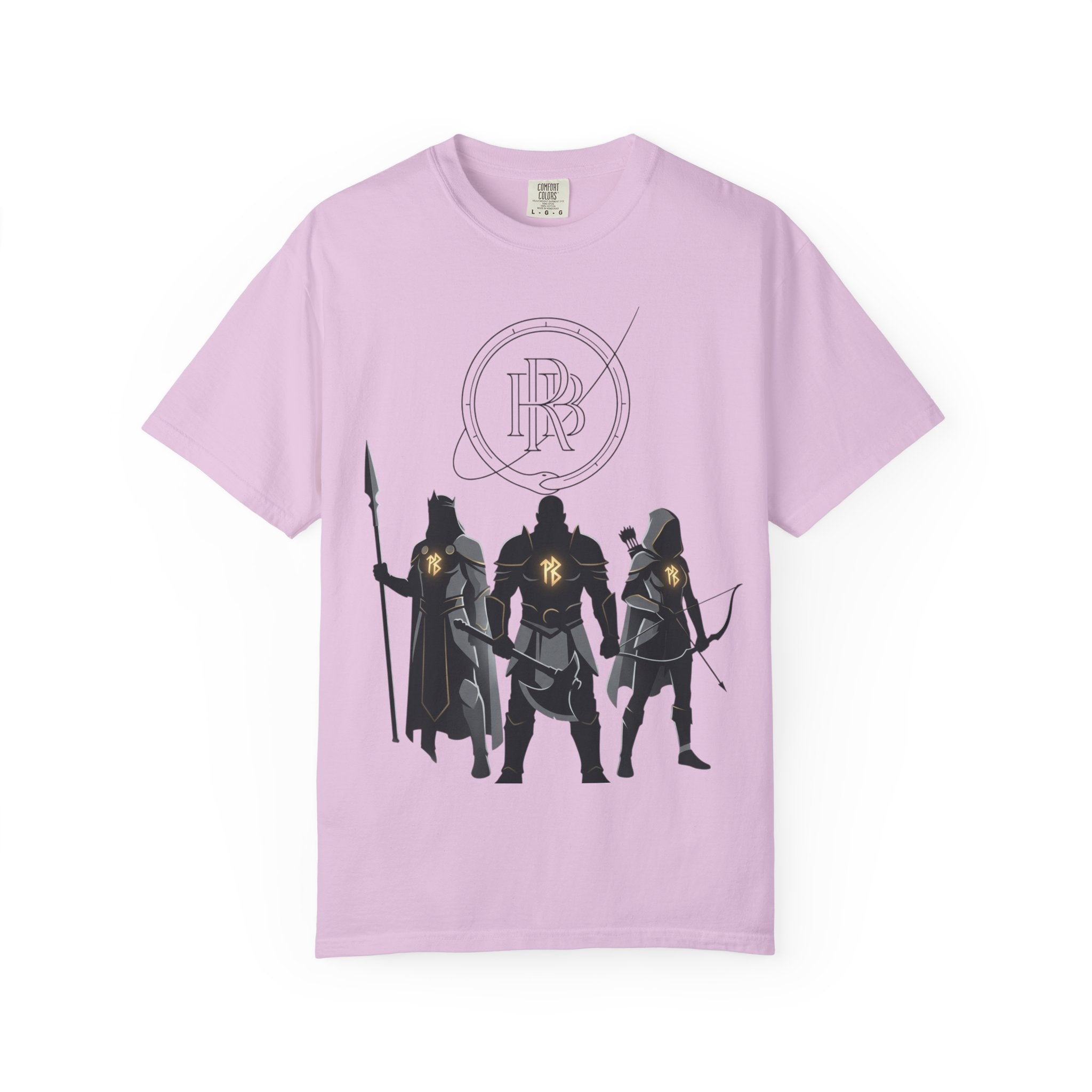 Printify PRB Fantasy Warrior Party T-Shirt — Knight, Archer & Spearfighter Silhouette Tee - T-Shirt