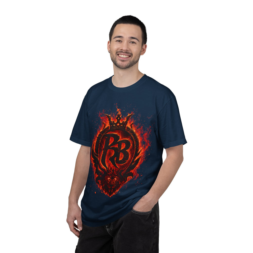 Power Runs Back PRB Flame Logo T-shirt | Fiery Emblem Tee, Grunge Rock Chic by Power Runs Black
