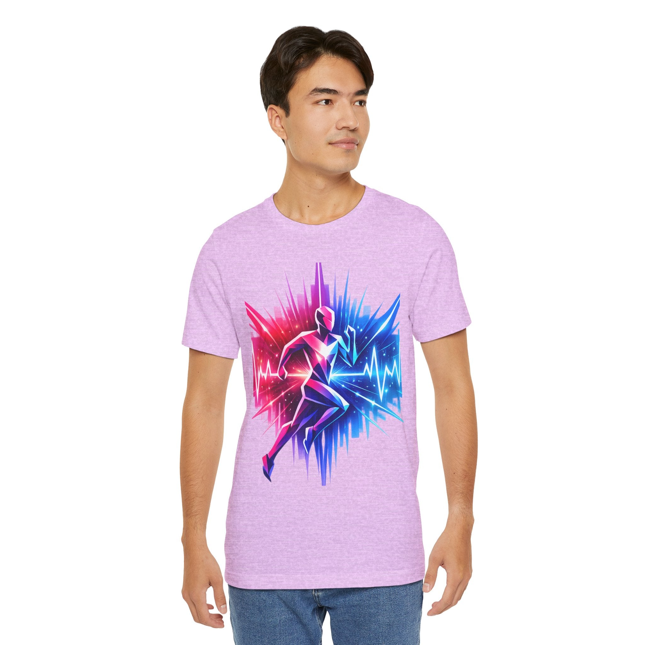 Power Runs Black PRB Running Pulse Graphic Tee — Neon Runner Heartbeat Sports T‑Shirt by Power Runs Black