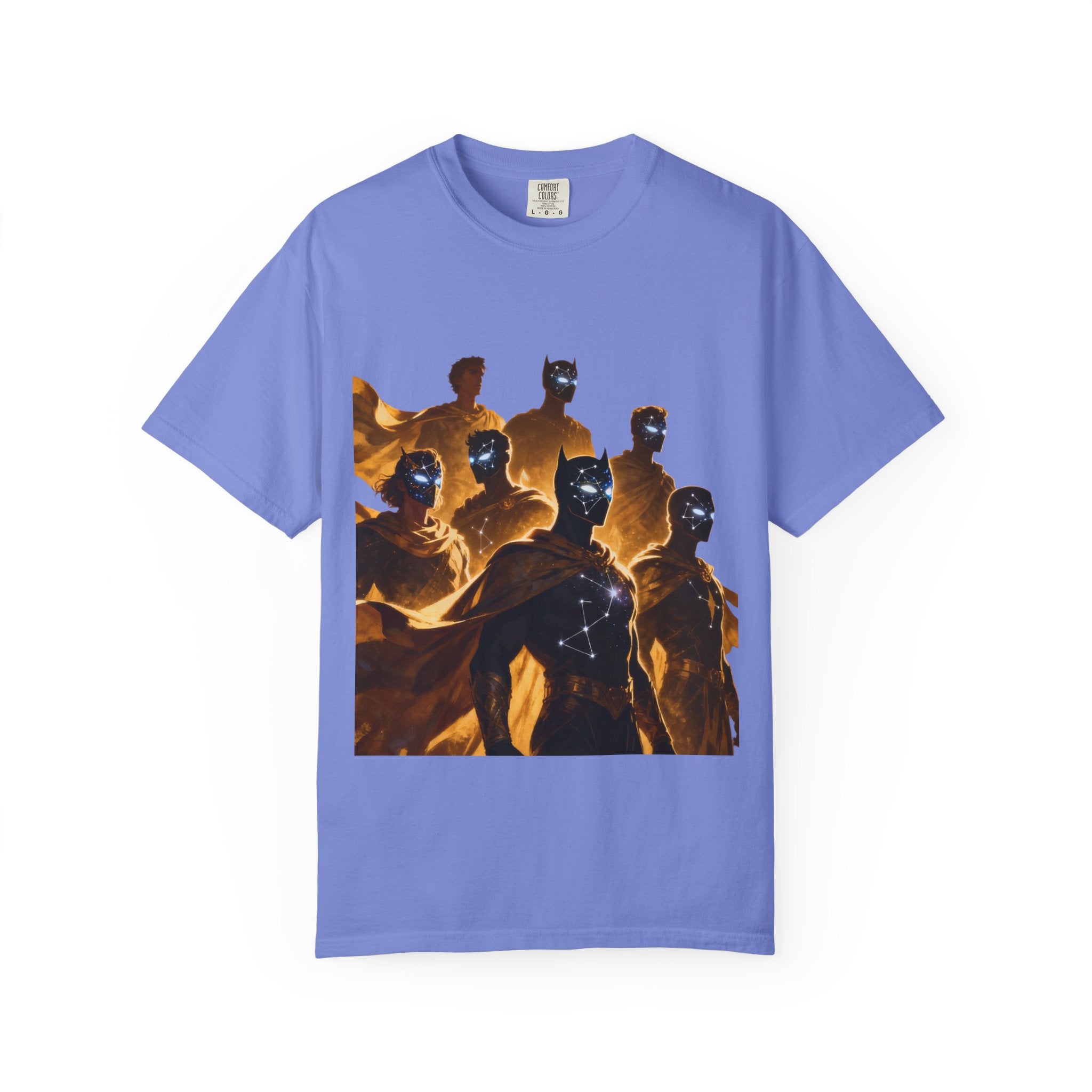 PRB Cosmic Heroes Graphic Tee (Golden Cloaks & Starry Faces) by Printify