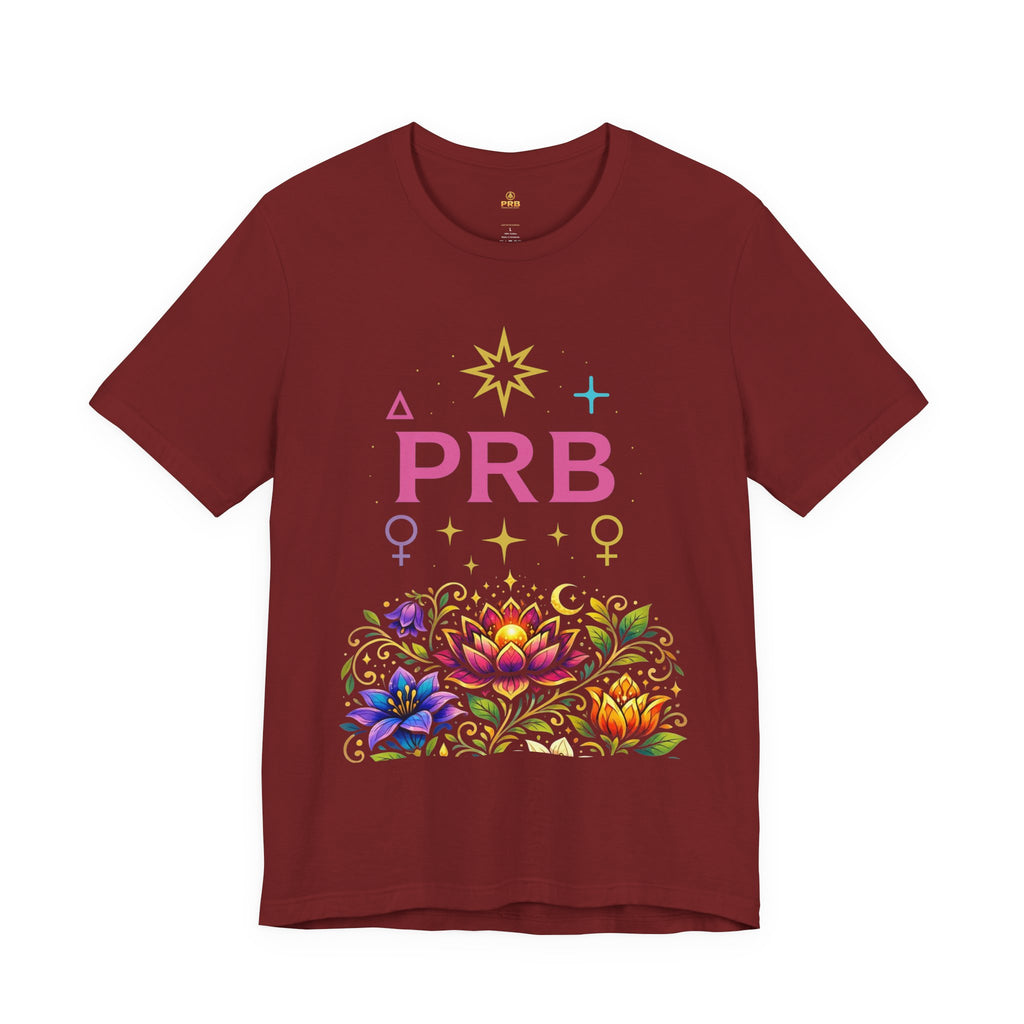 Pretty Rich Bitch The Collection by PRB Floral Lotus T‑Shirt — Colorful Spiritual Symbol Tee by Power Runs Black